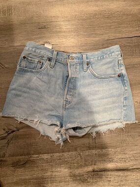 Levi's Light Blue Cutoff Denim Shorts